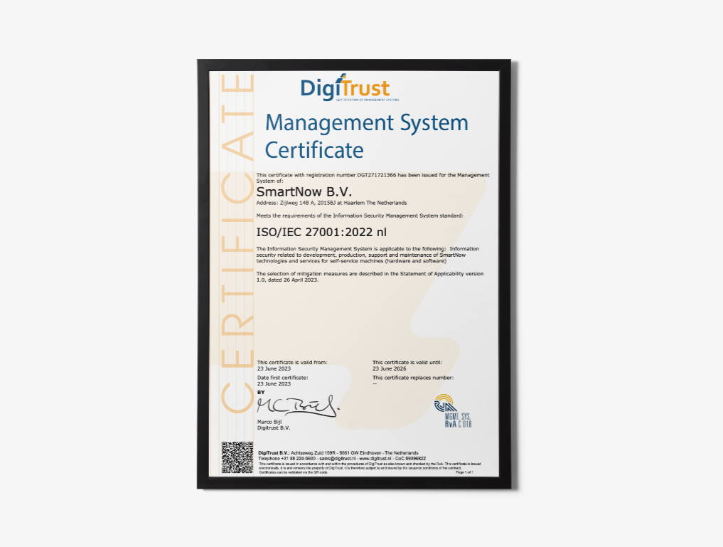 SmartNow obtained the ISO 27001 certificate on the newest version of the standard (2022)